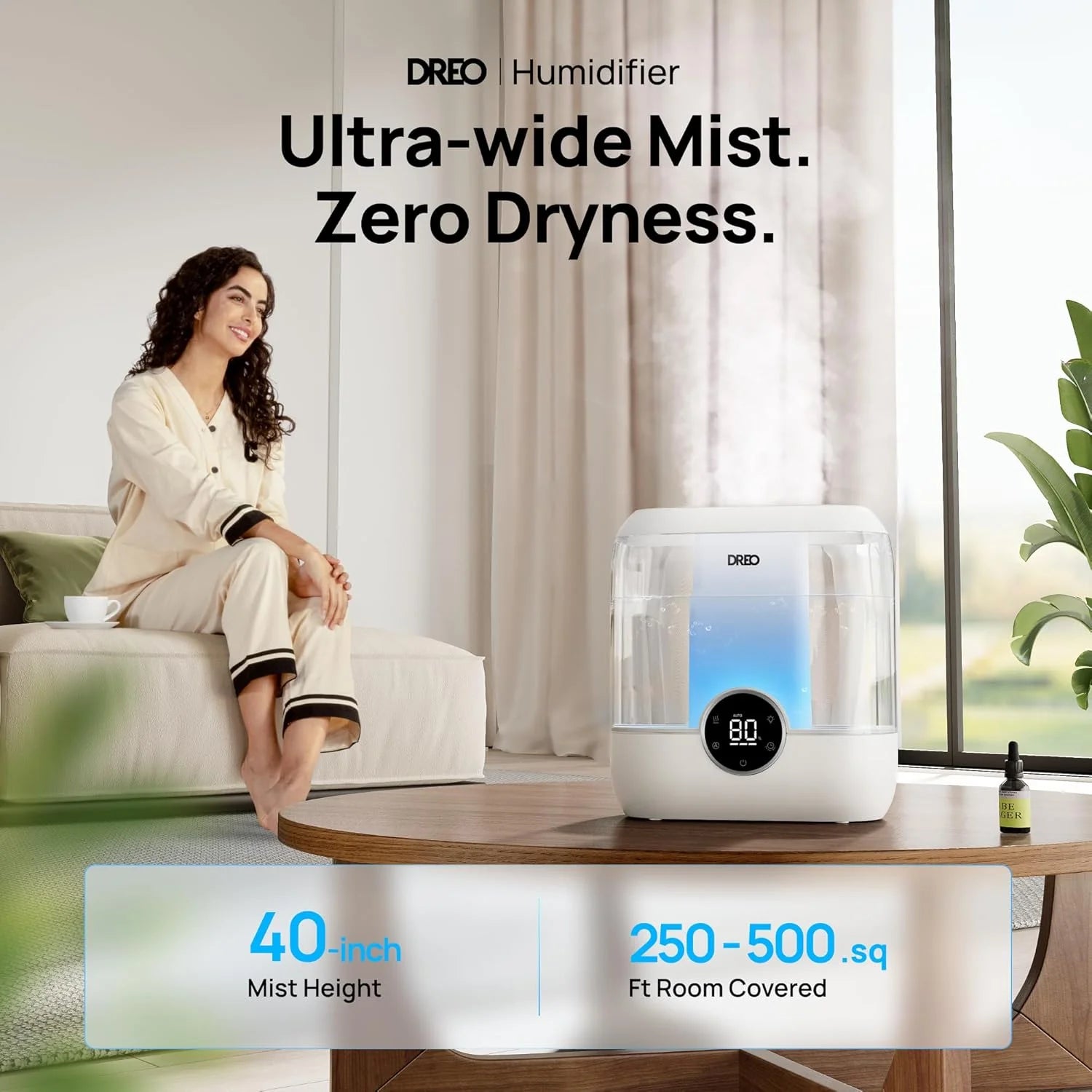 6L Top Fill Humidifiers for Bedroom, 60H Runtime, 28 Db Quiet Supersized Cool Mist Humidifiers for Large Room, Air Humidifier for Home, Baby, Plant, Indoor, Night Light, Ultrasonic