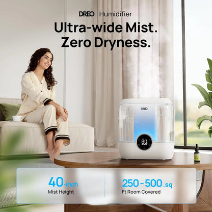6L Top Fill Humidifiers for Bedroom, 60H Runtime, 28 Db Quiet Supersized Cool Mist Humidifiers for Large Room, Air Humidifier for Home, Baby, Plant, Indoor, Night Light, Ultrasonic